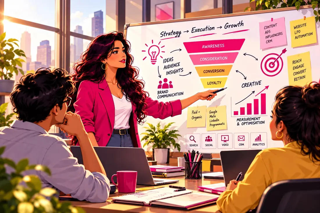 Strategy workshop mapping the full marketing funnel